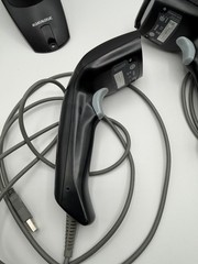 2 x Datalogic Heron D130 Black Handheld Barcode Scanner with Stand WORKS!