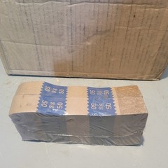 Box of 10 (1000 Ct/Unit) Saw Tooth $50 Currency Bands, Self-Seal, Natural Brown