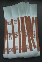 20 – Brown $5,000 Cash Money Self-Sealing Straps Currency Bands