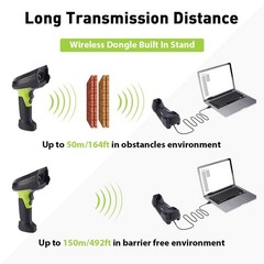JRHC 2D Wireless Barcode Scanner, Portable Inventory Scanner & Data Collector
