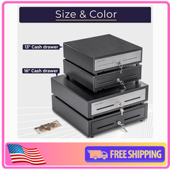 Volcora 13″ Electronic Cash Register Drawer for POS System, 4 Bill 5 Coin Tray
