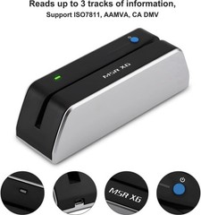 Deftun Bluetooth MSR-X6(BT) VIP Stripe Card Reader Encoder Mini Black