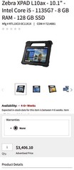 Zebra RTL10C0-0C11X1X L10ax XPAD 10.1″ I5 11 Gen 2.40GHz 8GB RAM Rugged Tablet