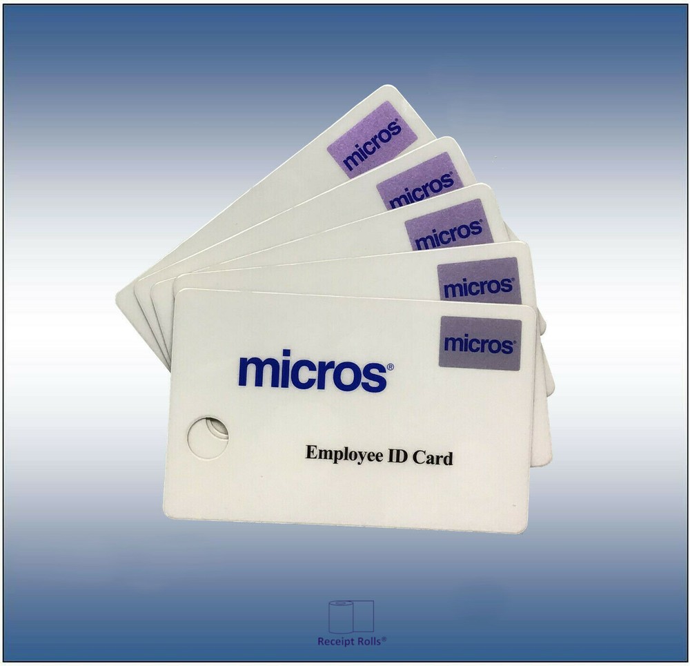 Package of 5 “Genuine” OEM Micros Oracle Magnetic Stripe Employee ID Swipe Cards