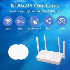 10Pcs NTAG215 NFC Tags – Customizable White Coin Cards for Android Devices