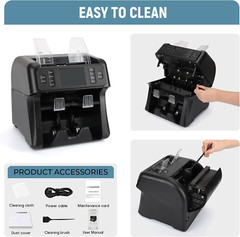 VS-35 Mixed Denomination Money Counter Machine,With Reject Pocket,Support USD/EU
