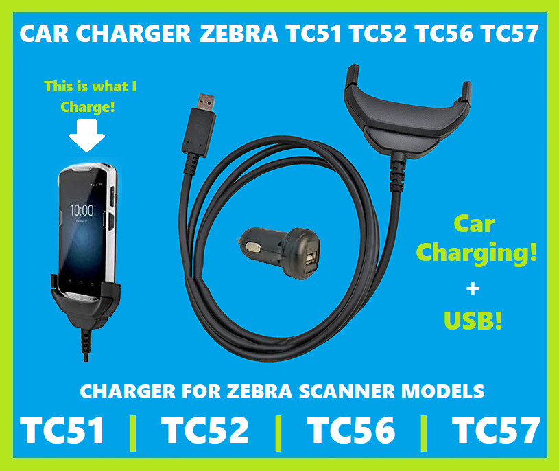 Car Charger Compatible with Zebra TC51, TC52, TC56, TC57 Android Scanners!🔥⭐