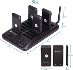 TD157 Restaurant Pager System: 984ft Range with 16 Pagers for Ultimate Service