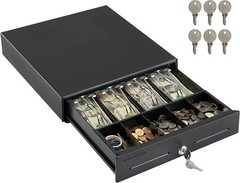 Electronic Cash Register Drawer 13″ POS Box 4 Bill 5 Coin Tray Lock RJ11 RJ12