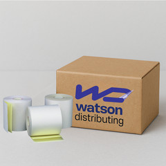 Watson Distributing 3″ x 90′ 2-Ply Carbonless Paper Rolls – White/Canary