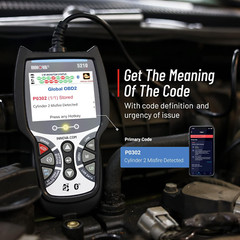 Escáner OBD2 – Lee/Borra Códigos ABS/Motor, Datos en Vivo OBD2