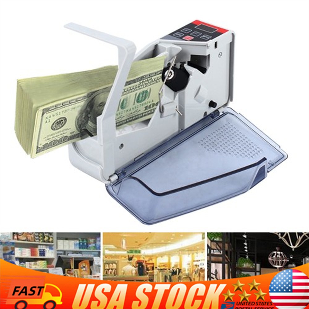Money Counter Machine Currency Cash Bank Counterfeit Detector Cash Counting