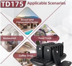 Retekess TD157 Restaurant Pager System, 16 Buzzers, Touch Screen, NEW