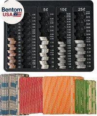 1PCS Black Coin Counter Tray -Change Counter Coin Counting and Sorting Tray with