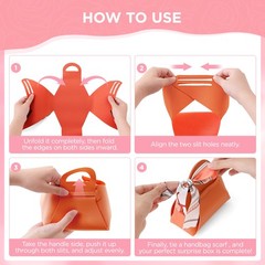 Orange Leather Money Pull Box For Cash With Ribbon And 30 PCS Bags 1 PCS