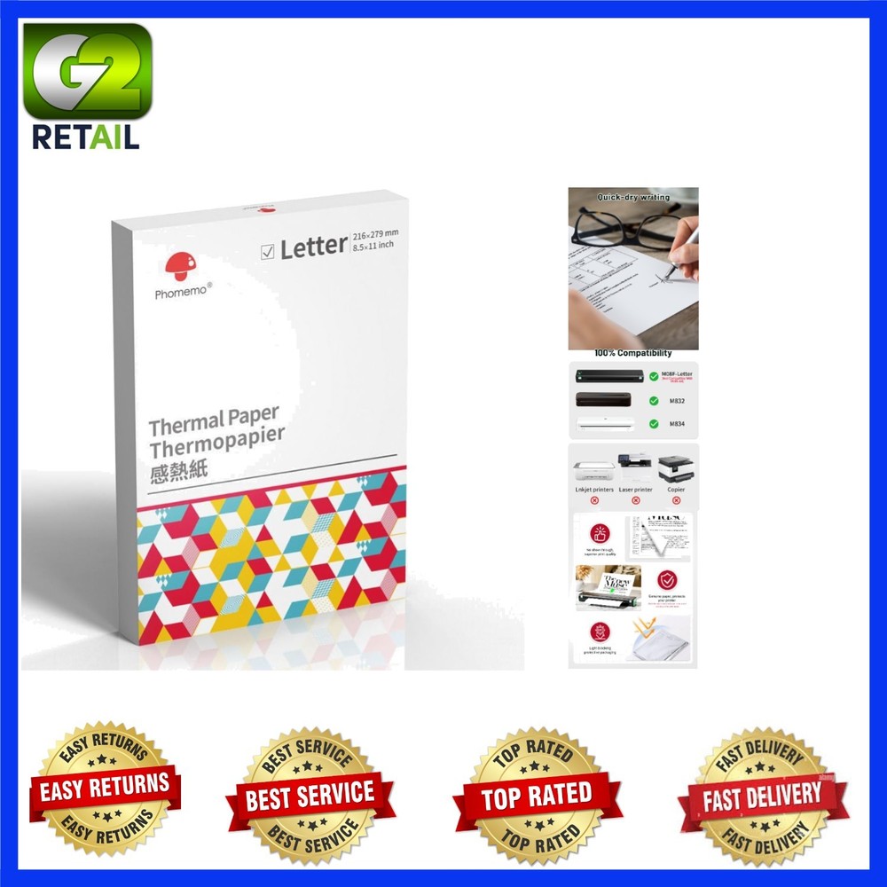 Reliable Biodegradable Thermal Printer Paper, 8.5×11, Perfect for Business