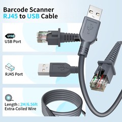 2M Barcode Scanner USB Cable For Datalogic GD4100 GD4330 GD4310 GD4300 GD4430