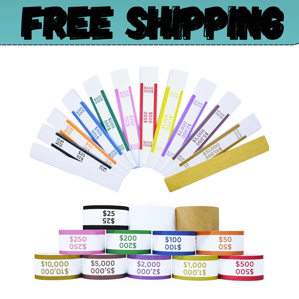600Pcs Money Bands for Cash – Self-Adhesive Money Wrappers for Bills, Currency S
