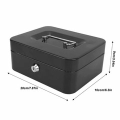 7.87″x 6.30″x 3.54″ Medium Cash Box with Combination Lock and Slot, Double La…