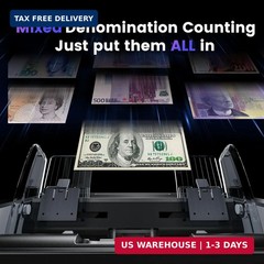 Aneken Mixed Denomination Money Counter with Counterfeit Detection, Touch Screen
