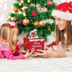 Christmas Money Box for Cash Gift Pull Surprise Money Boxes with Transparent Bag