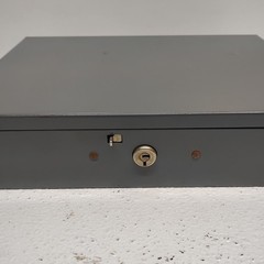 LIT-NING Metal Cash Box Key Lock Lockable Removable Coin Compartment Tray No Key
