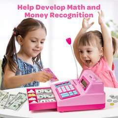 Calculator Cash Register Toy Gift for Kids Age 3, 4, 5, 6, 7, 8+ Year Old, 103 P