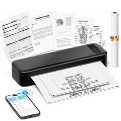 Tattmuse Portable Printers Wireless For Travel Inkless Thermal Printer A285M