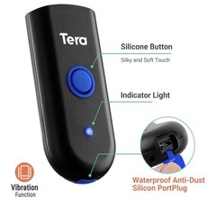 Tera 1100L Black Mini Handheld Portable Shockproof High Speed Barcode Scanner