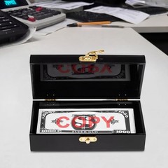2 Pcs Acrylic Lockable Cash Box Cash Organizer Money Holder Single Row Curren…