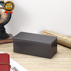 2 Packs Black Metal Cash Box Rectangular Money Organizer with Lid Currency Stora