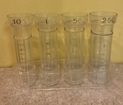 Vintage Clear Plastic Coin Counter Set J.S. New York China