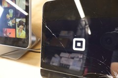 Square Register POS For Parts Repair Dual Screen Cracked AS-IS No Returns