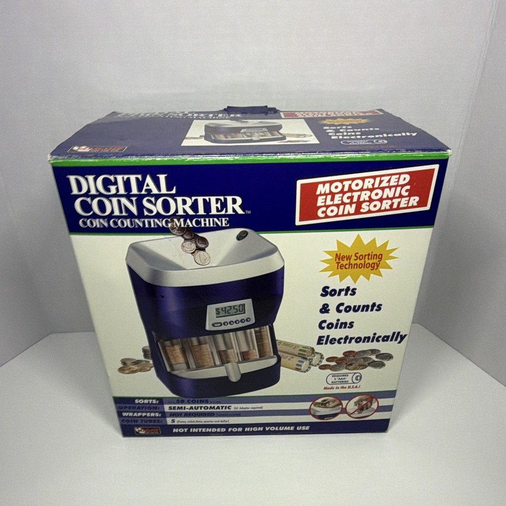 Mag-Nif 4860 Digital Coin Sorter & Counter, 240 coins/min, 50 Coin Capacity