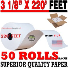 3 1 8 x 220 Thermal Receipt Paper POS Cash Register Rolls 50 Rolls FREE SHIPPING