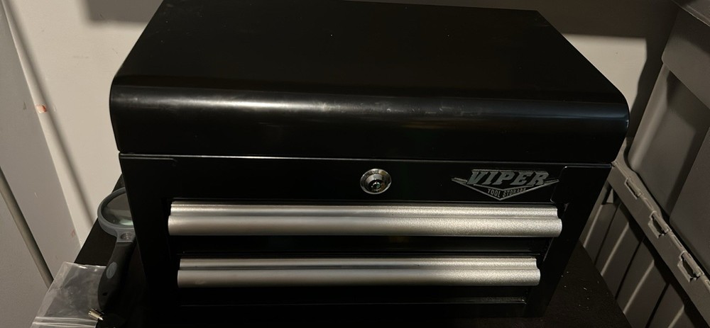 Viper Tool Storage Lockable Metal Cash Box Drawer w/ Key, Black