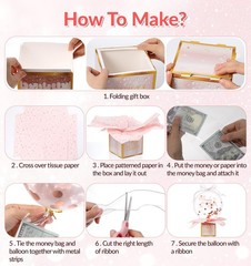 Money Birthday Box Cash Gift Funny Pull Surprise Party Holder Envelope Pink