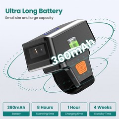 3-in-1 Wireless&Bluetooth&Wired 1D 2D QR Code Ring Barcode Finger Reader Scanner