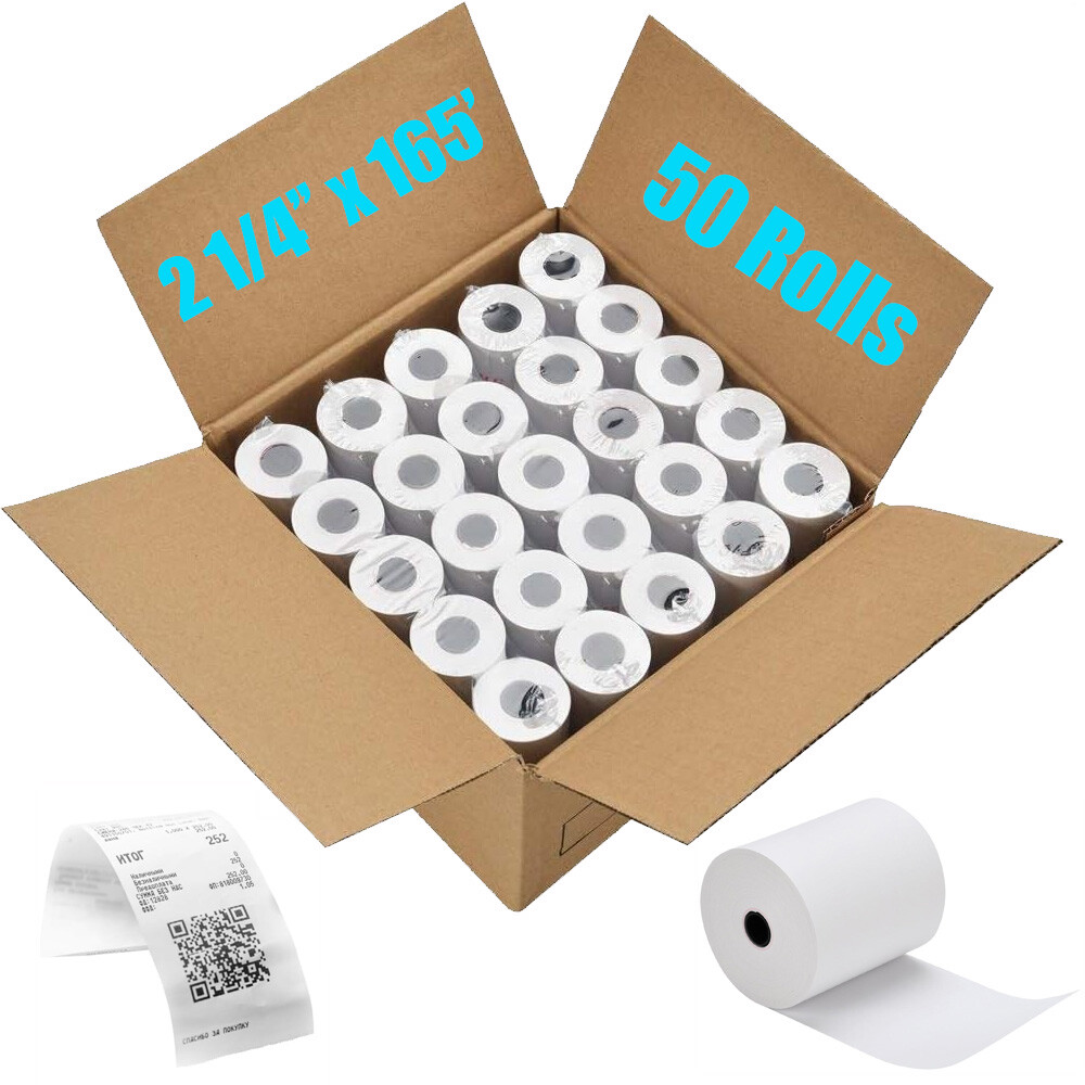 50 Rolls 2 1/4″ x 165Ft Thermal Paper BPA Free Receipt Paper Cash Register US