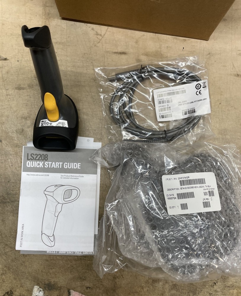 Zebra LS2208-SR20007R-NA Corded Handheld Barcode Scanner with Cable and Stand