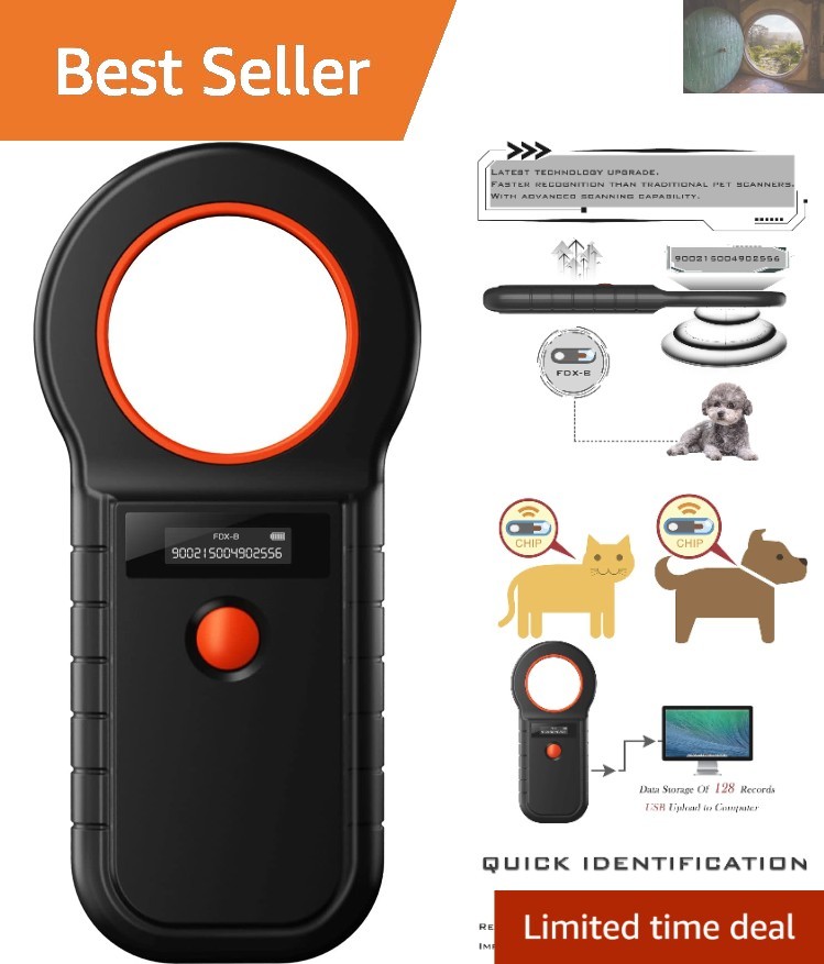 Lightweight Microchip Reader – Fast Upload to PC, Ideal for Pets of All Sizes