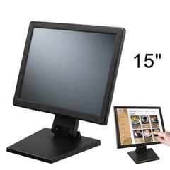 15″ Touch Screen LCD Display Monitor, Touch Screen Cash Register with POS Stand