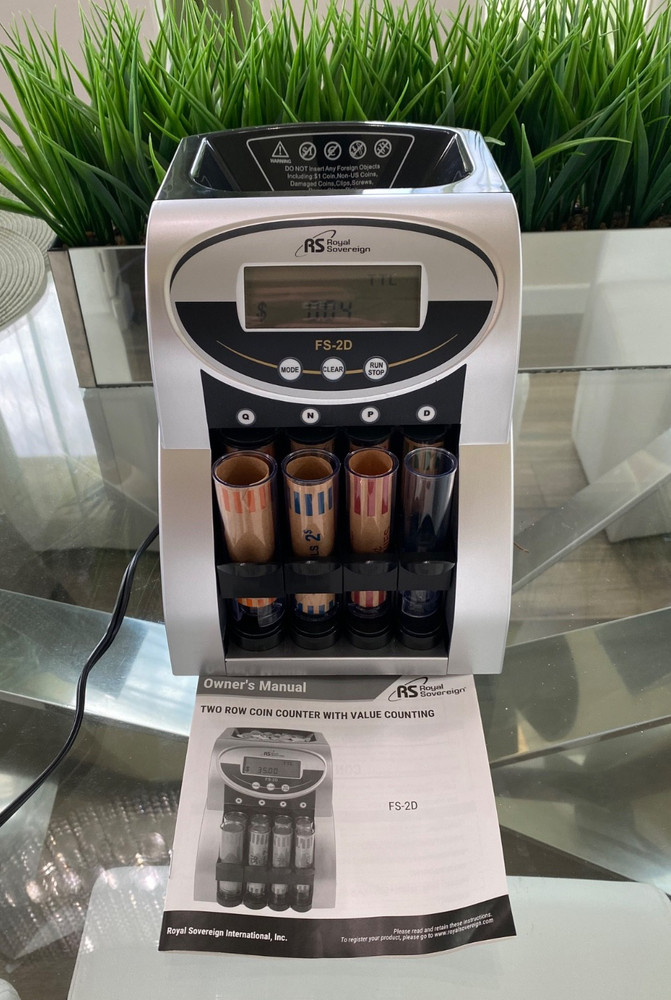 Royal Sovereign Fast Sort FS-2D 2 Row Digital Coin Sorter TESTED WORKING!