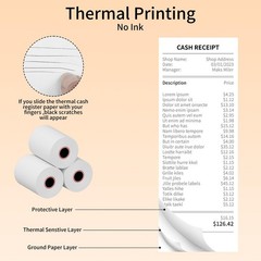 2-1/4” x 50′ (10 Rolls) Thermal Receipt Paper, Fits 58mm Thermal POS Printer…
