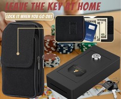 Large Metal Box for Gambler with Waist Bag, Portable Winner Bank Gambling Casi