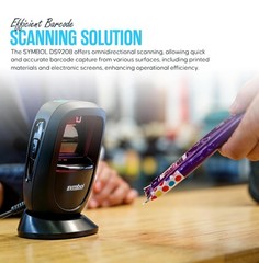 Zebra Symbol DS9208 Digital Hands-Free 1D/2D Barcode Scanner w USB Cable
