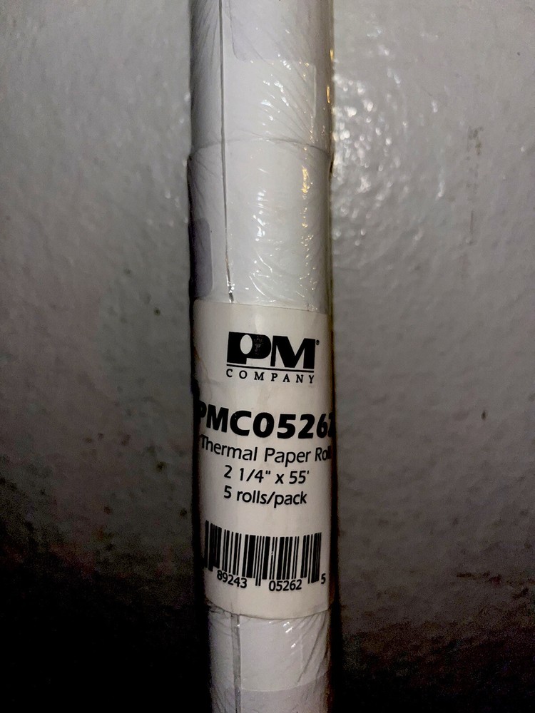 New PM Company One Ply Thermal Paper Roll 2 1/4″ X 55′ 5 Rolls Pack Calculator