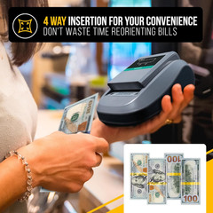 KCD-1000 4-Way Orientation Portable Fake Currency Reader and Counterfeit Bill De