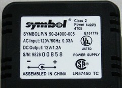 Symbol P/N 50-24000-005 Input 120V output 12v 1.2a Power Supply 4T05 AC Adapter
