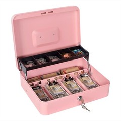 Cash Box with Money Tray and Lock – Ideal Money Box for Cash Management Metal…